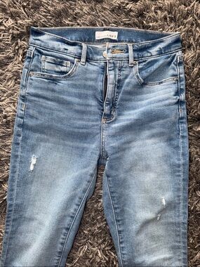 LOFT Light Blue Skinny Jeans with Subtle Distress